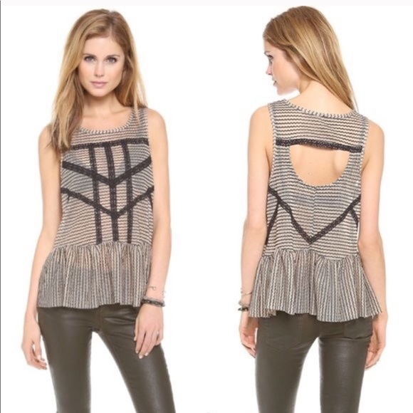 Free People Tops - Free People | Crochet Peplum Tank Top